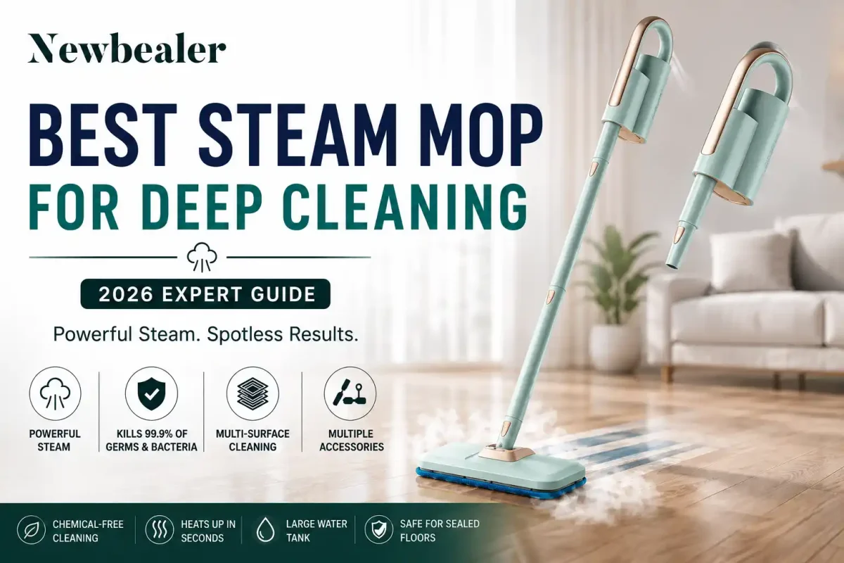 Newbealer steam mop deep cleaning a modern home floor — 2026 buying guide